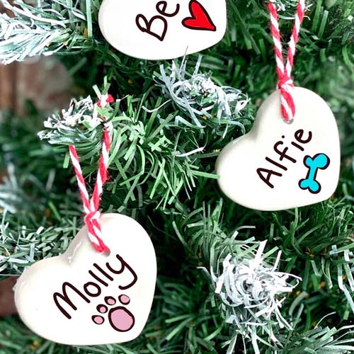 Personalised Heart Xmas Tree Ornament