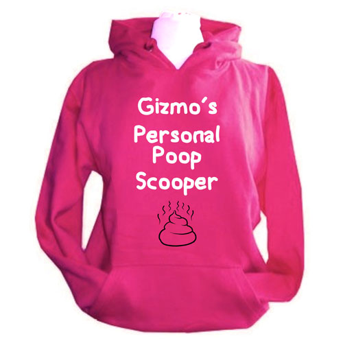 Personalised Dog Slogan 'Poop Scooper' Hooded Sweatshirt D for Dog