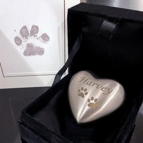 Personalised Keepsake Heart Pet Urn - Pewter