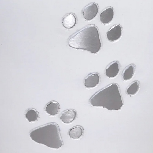 Paw Print Personalised Pet Urn - White