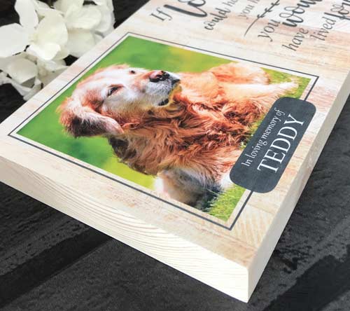 Personalised Pine Dog Memorial Block