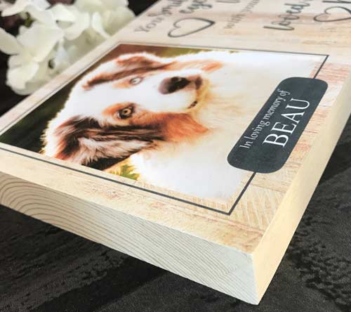 Personalised Pine Dog Memorial Block