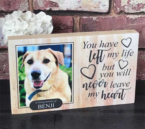 Personalised Pine Dog Memorial Block