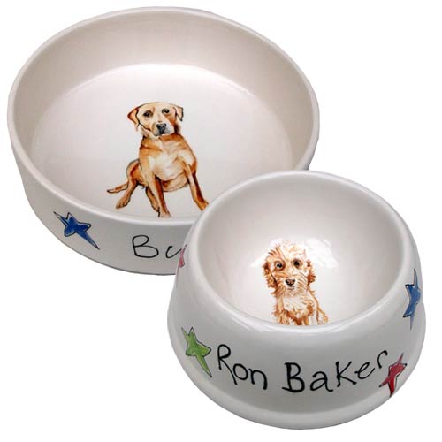 Personalised Portrait Stars Dog Bowls