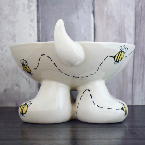 Personalised Dog Bowl On Feet - Bumble Bee