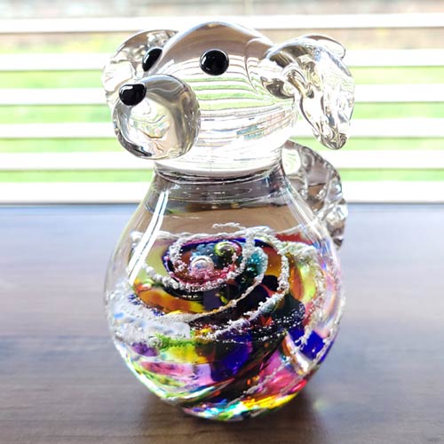 Ashes in Glass Dog Memorial