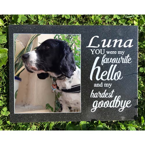 Granite Pet Memorial Photo Plaque