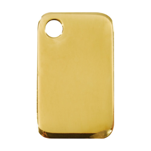 Plain Brass Rectangular Dog Tag - Medium