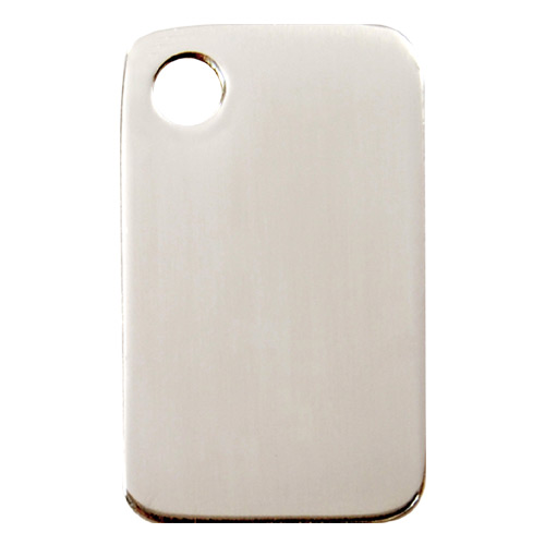 Plain Stainless Steel Rectangular Dog Tag - Large