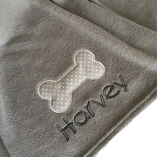 Polka Dot Bone Personalised Dog Blanket