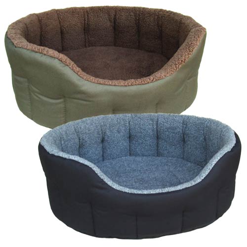 P&L Oval Polyester Fleece Lined Dog Bed