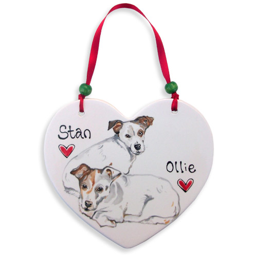 Decorative Dog Portrait Ceramic Heart