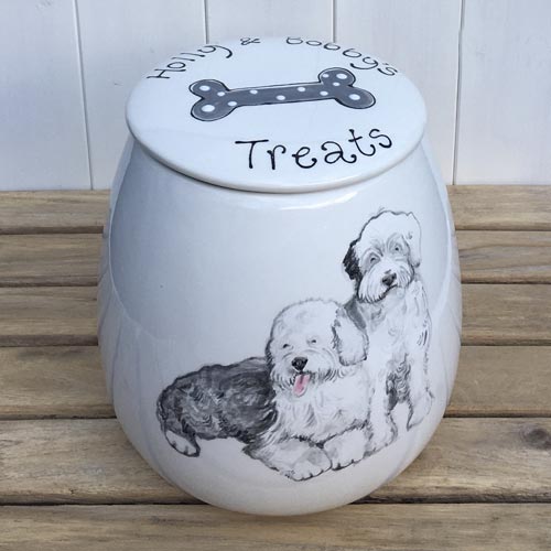 Treat Jar With Dog's Name & Portrait