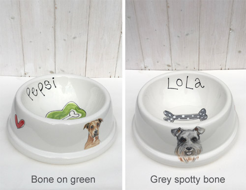 Portrait Personalised Spaniel Bowls