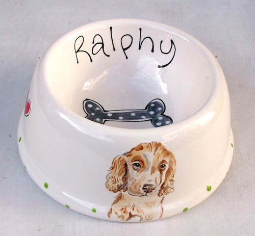 Portrait Personalised Spaniel Bowls