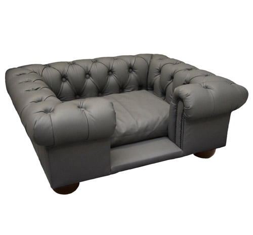 Balmoral Grey Real Leather Dog Sofa