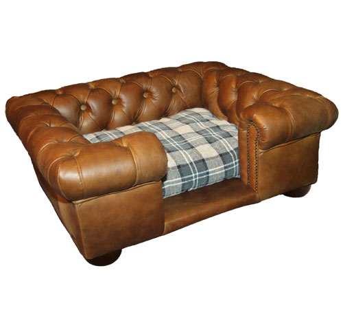 real leather dog bed