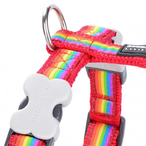 Red Dingo Dog Harness Rainbow