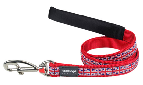 Red Dingo Dog Lead Union Jack