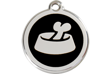 Large Dog ID Tag - Bone In Bowl