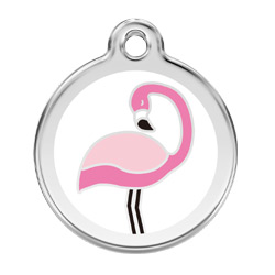 Medium Dog ID Tag - Flamingo