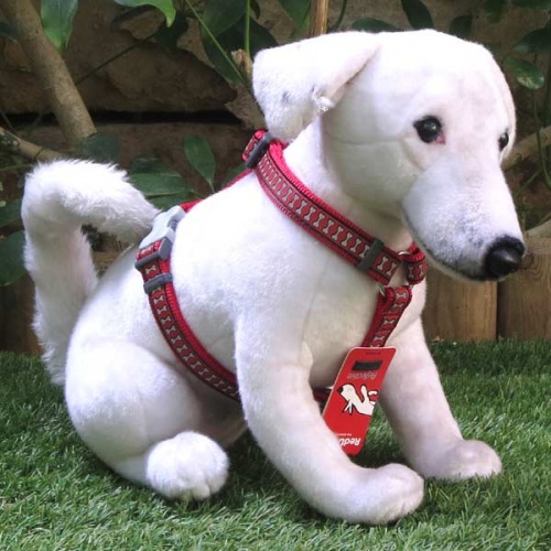 Red Dingo Reflective Dog Harness - Red Bones