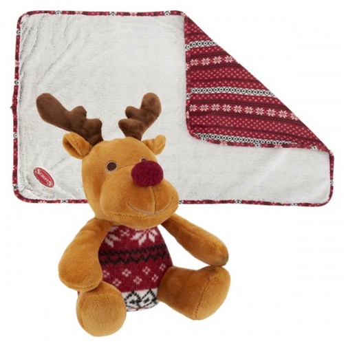 Dog Blanket & Reindeer Toy Gift Set