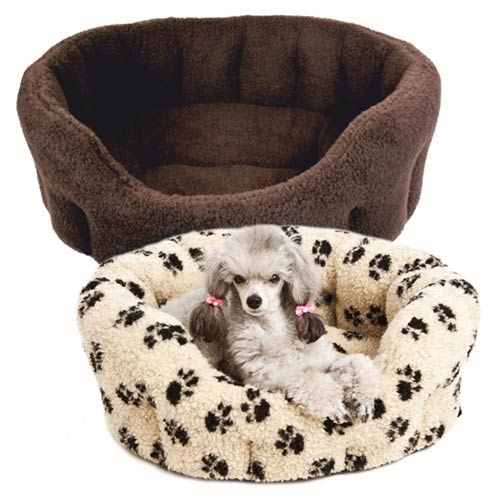P&L Oval Softee Sherpa Fleece Dog Bed