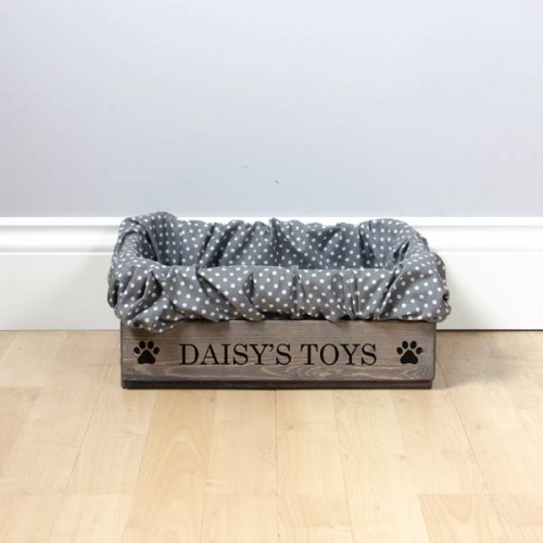 Personalised Wooden Dog Toy Box Toy Storage Box D for Dog