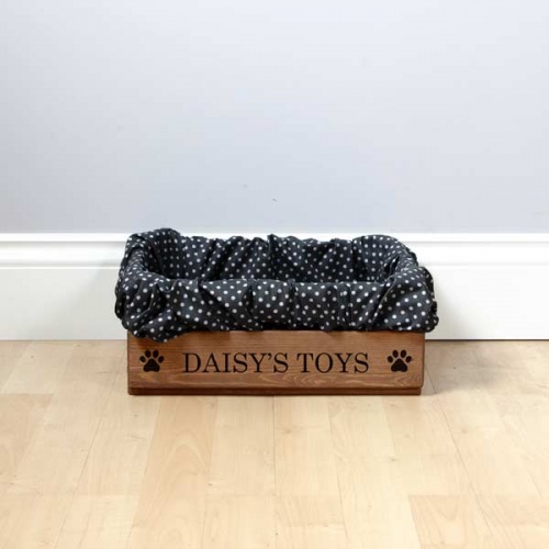 Personalised Wooden Dog Toy Box Toy Storage Box D for Dog