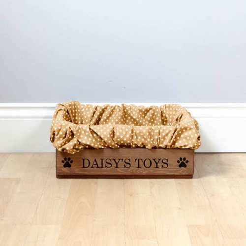 Personalised Wooden Dog Toy Box Toy Storage Box D for Dog