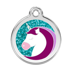 Unicorn Glitter Dog ID Tag - Small