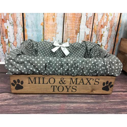 Personalised Wooden Dog Toy Box