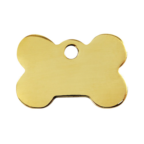 Plain Brass Dog Tag - Small Bone