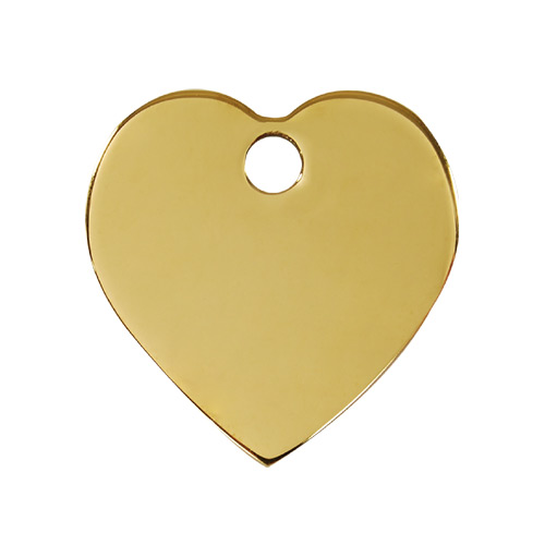Plain Brass Dog Tag - Small Heart
