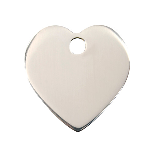 Plain Stainless Steel Dog Tag - Small Heart