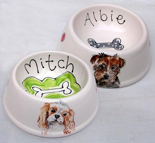 Portrait Personalised Spaniel Bowls