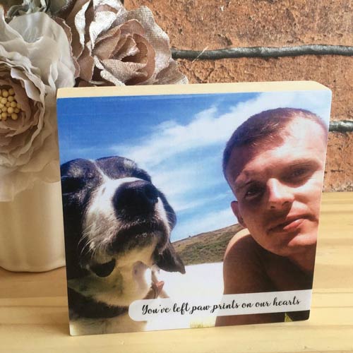 Square Memorial Dog Photo Block