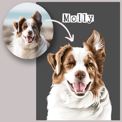 Personalised Vector Dog Portrait