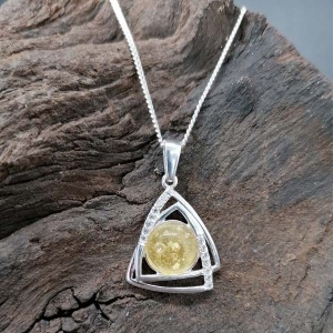 Eternity Ashes in Glass Silver Triangular Pendant