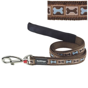 Red Dingo Bone Yard Brown Dog Lead