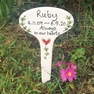 Ceramic Personalised Pet Grave Marker