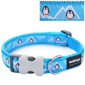Christmas Dog Collar - Penguin Turquoise