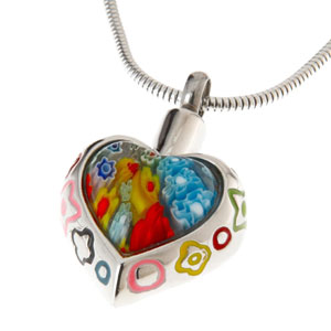 Chelsea Necklace Urn - Murano Style Heart