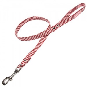 Fabric Dog Lead Red Gingham