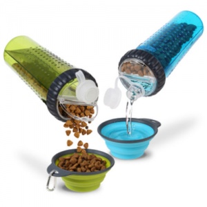 Snack-Duo Dog Water & Treat Bottle