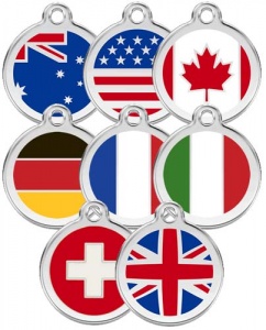 Medium Dog ID Tag - Flags