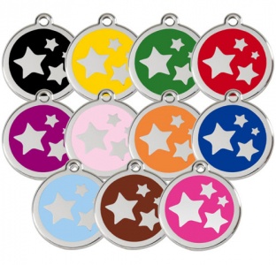 Large Dog ID Tag - Stars