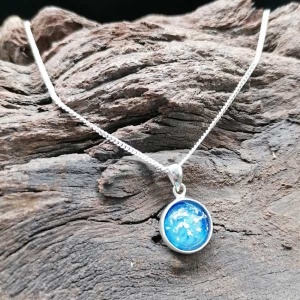 Memory Ashes in Glass Silver Charm Pendant