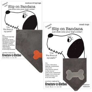 Faux Suede Grey Dog Bandanas